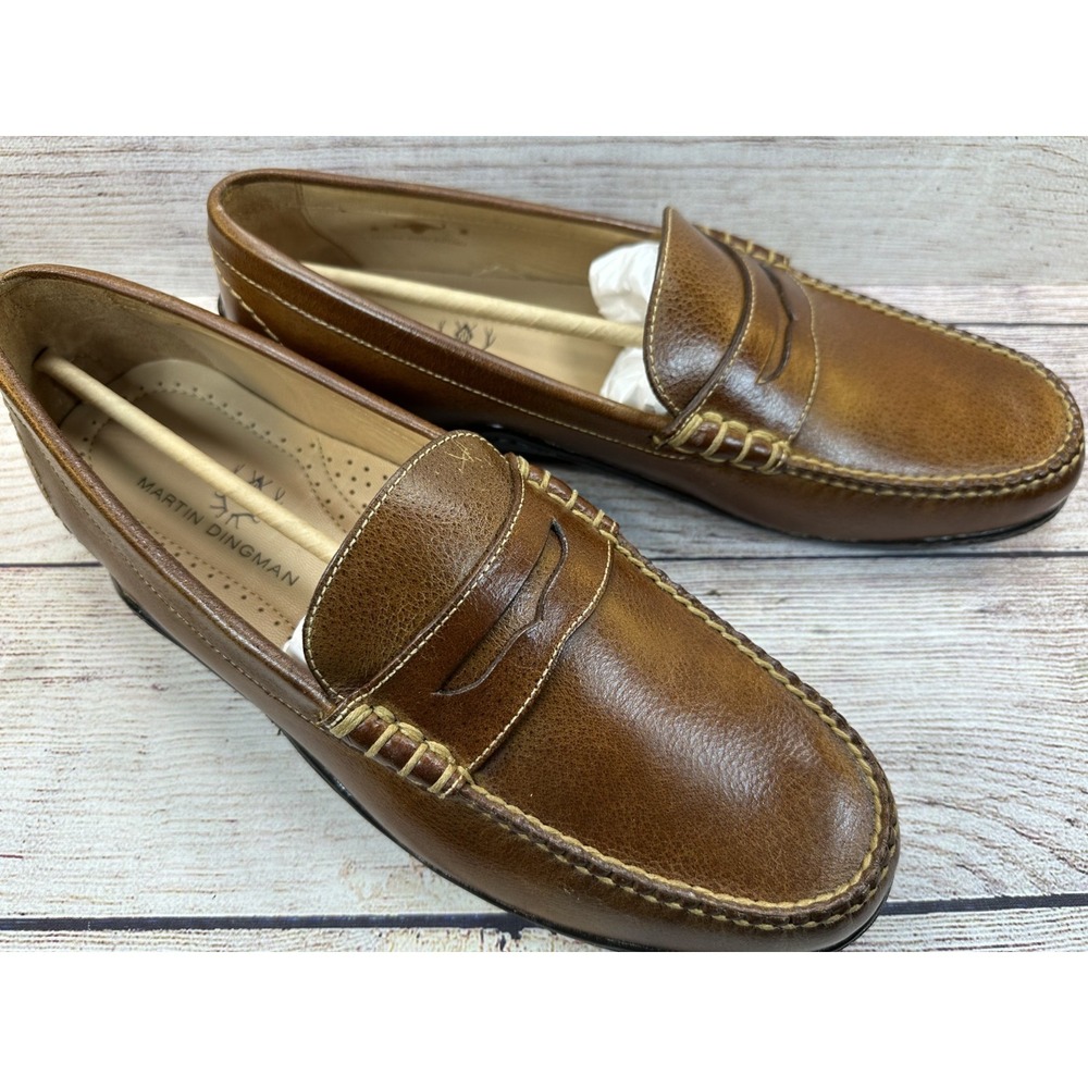 Martin Dingman Bill Men's Brown Genuine Water Buffalo Penny Loafers Size 11M